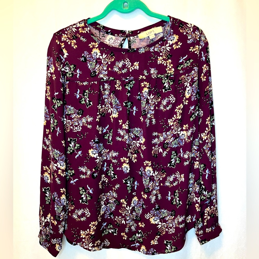 Loft Purple Floral Blouse